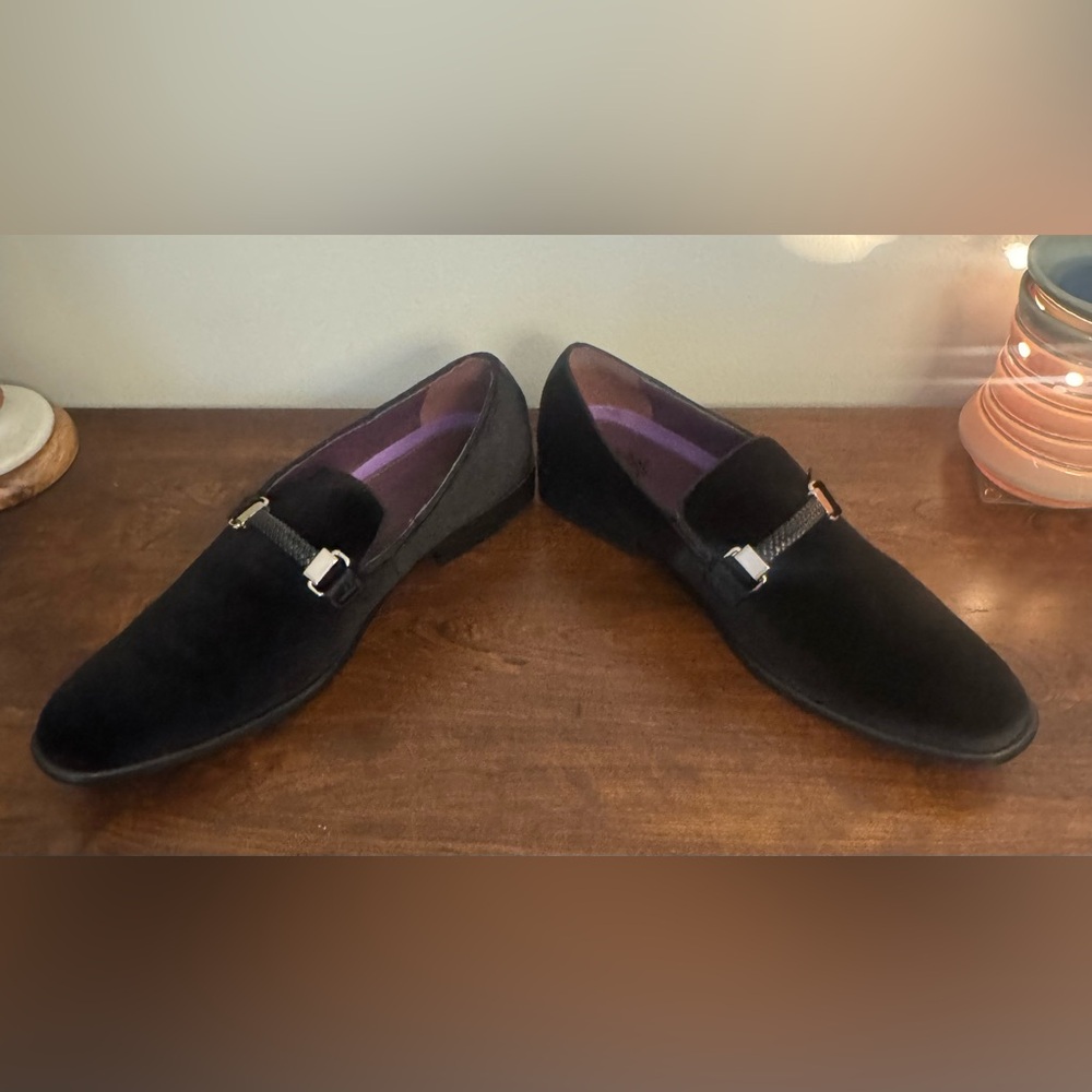 Black Velvet Men's Loafers -size 13 - Picture 3 of 7